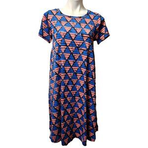 ❤️ 4/$20 LuLaRoe Carly dress Women's small Geometric triangle swing high-low hem